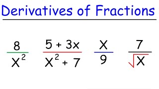 How To Find The Derivative of a Fraction  Calculus [upl. by Aimo]