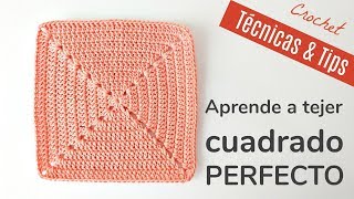 APRENDE A TEJER UN CUADRADO A CROCHET ¡PERFECTO  HANDWORK DIY [upl. by Iv147]