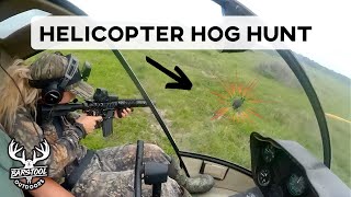 Hunting Feral Hogs FROM A HELICOPTER [upl. by Wilda]