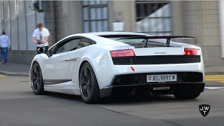 Super LOUD Lamborghini Gallardo LP5704 Superleggera in Zurich INSANE Sounds [upl. by Elorak]