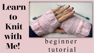 💖 Knitted Fingerless Gloves 💖 Beginner Friendly 💖 [upl. by Ileak]