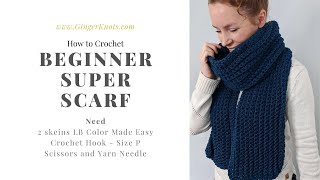 How to Crochet a Super Scarf for beginners [upl. by Roshelle698]