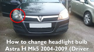 How to change headlight bulb Astra H Mk5 20042009 Driver side [upl. by Caria]