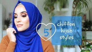 QUICK EASY CHIFFON HIJAB STYLES [upl. by Bonns]