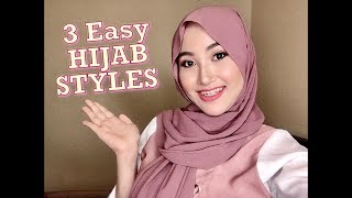 3 simple hijab tutorial styles  Chiffon malaysia  Maranao vlog  philippines [upl. by Atyekram]