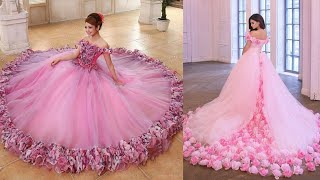 Flower making ballgown bridal dress designs ideas images [upl. by Boser]