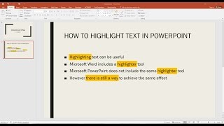 How To Highlight Text In Microsoft PowerPoint [upl. by Wendin]