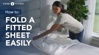 How To Fold A Fitted Sheet Easily [upl. by Eiramrebma280]