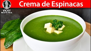 Sopa o Crema de Espinacas  VickyRecetaFacil [upl. by Tolliver]