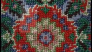 Beading on needlepoint canvas by Ann Benson [upl. by Raynold494]