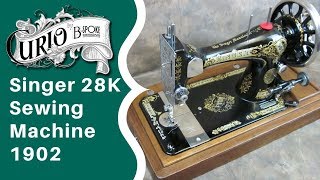 Singer 28k Hand Crank Vintage Sewing Machine [upl. by Annala498]