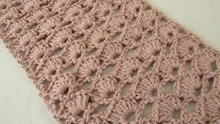 How to crochet an easy lace scarf for beginners [upl. by Lucina272]