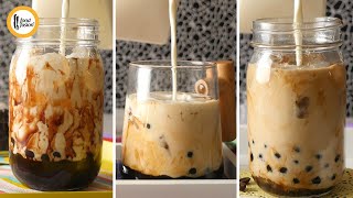 BubbleBoba Milk Tea 3 Ways from scratch Recipe By Food Fusion [upl. by Katina]