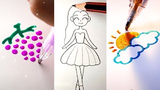 EASY DRAWING TRICKS FOR PERFECT DRAWINGS AWESOME DRAWING TUTORIAL [upl. by Hatnamas1]