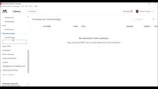 Mendeley Reference Manager crear carpetas y subcarpetas quotcollectionsquot [upl. by Roobbie]