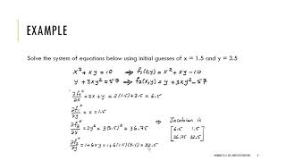 Nonlinear System by NewtonRaphson  Example [upl. by Narah220]