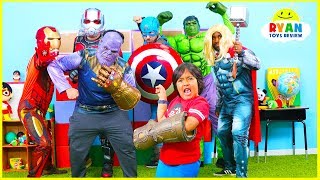 Ryan vs Thanos Marvel Endgame Superheroes Hide and Seek [upl. by Brigid962]