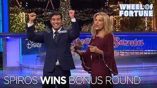 Spiros Wins Bonus Round  Wheel of Fortune [upl. by Tegdig]