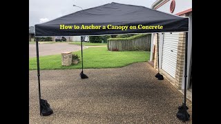 How to Anchor a Canopy on Concrete [upl. by Dauf992]