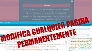 Modificar LIBREMENTE Cualquier Pagina WEB y guardar los cambios PERMANENTEMENTE 2016 [upl. by Enilrac515]