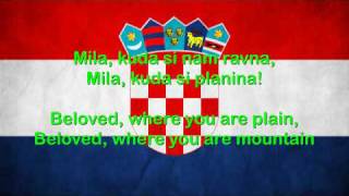 Croatia National Anthem English lyrics [upl. by Anneres]