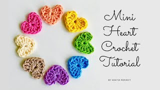 Mini Heart Crochet Tutorial [upl. by Raimundo335]