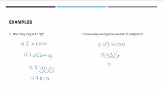 Metric Conversions Converting milligrams mg to micrograms mcg [upl. by Eixela]