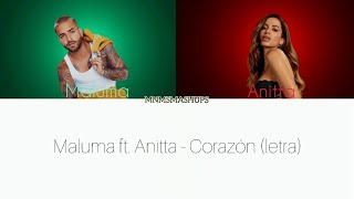 Maluma ft Anitta  Corazón letra [upl. by Brocky]