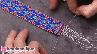 How to Finish Off Traditional Loom Work and Add a Slider Clasp [upl. by Ilagam]