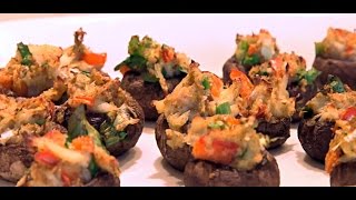 Crab Stuffed Portobello Mushrooms  Recipe [upl. by Acsecnarf]