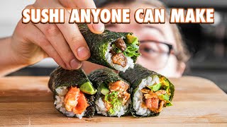 Easy Authentic Sushi Hand Rolls At Home Temaki [upl. by Uaeb]