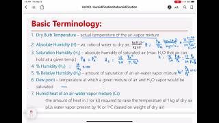 SIMULTANEOUS HEAT AND MASS TRANSFER HUMIDIFICATIONDEHUMIDIFICATION OPERATIONS [upl. by Uzziel]