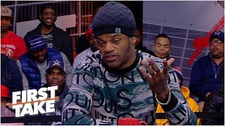 Lamar Jackson is confident he can succeed as a passer in the NFL  First Take [upl. by Fredi300]