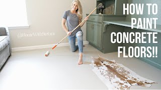 How to Paint Concrete Floors  HomeWithStefani [upl. by Ariom107]