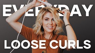 EASY Everyday Loose Curls  SHORT HAIR TUTORIAL [upl. by Einre]