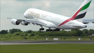 Manchester Airport Close Up Afternoon Take Offs  230615 [upl. by Icats]