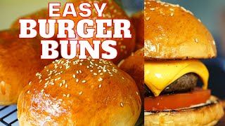 Easy Burger Buns in 45 minutes  Easiest Burgers from scratch [upl. by Lovmilla]