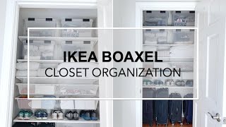 CLOSET MAKEOVER Installing Ikea Boaxel System – luggage running gear linens amp seasonal clothing [upl. by Eedyah]