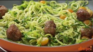 How to Make Zucchini Pasta  Low Carb Recipes  Allrecipescom [upl. by Imaj]