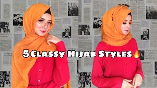 5 classy Hijab Styles [upl. by Nesaj]