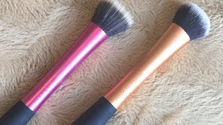 Real Techniques Brush Review  Expert Face Brush and Stippling Brush [upl. by Jadda]