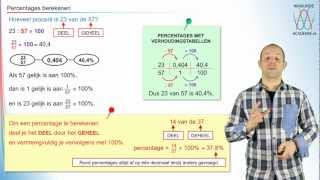 Procenten  percentages berekenen  WiskundeAcademie [upl. by Woolson]