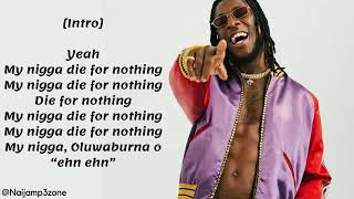 Burna Boy Ye Lyrics [upl. by Marigolde]