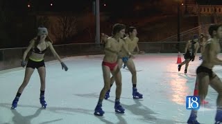 Skaters bare it all for fun on the ice rink [upl. by Hoebart]