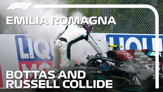 Bottas amp Russell Collide at Imola  2021 Emilia Romagna Grand Prix [upl. by Charo253]