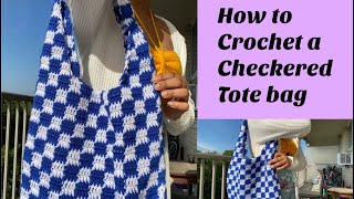 Checkered crochet bag tutorial [upl. by Marina]