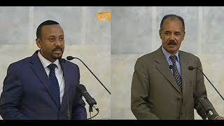 ERiTV Eritrea Speeches by President Isaias Afwerki amp PM Abiy Ahmed During State Dinner in Asmara [upl. by Gnap933]