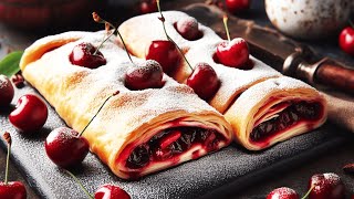 AUTHENTIC Hungarian Cherry Strudel HOW to Make Strudel [upl. by Noskcire]