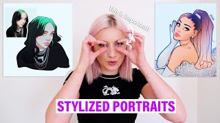 How To Draw Stylized Portraits that actually look like the person youre drawing [upl. by Nueoras626]