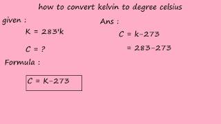 how to convert kelvin to degree celsius [upl. by Carolee309]